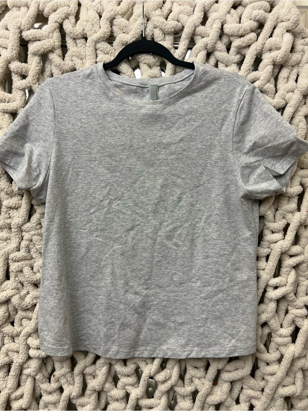 SKIMS COTTON JERSEY T-SHIRT NWT - LIGHT HEATHER GRAY
